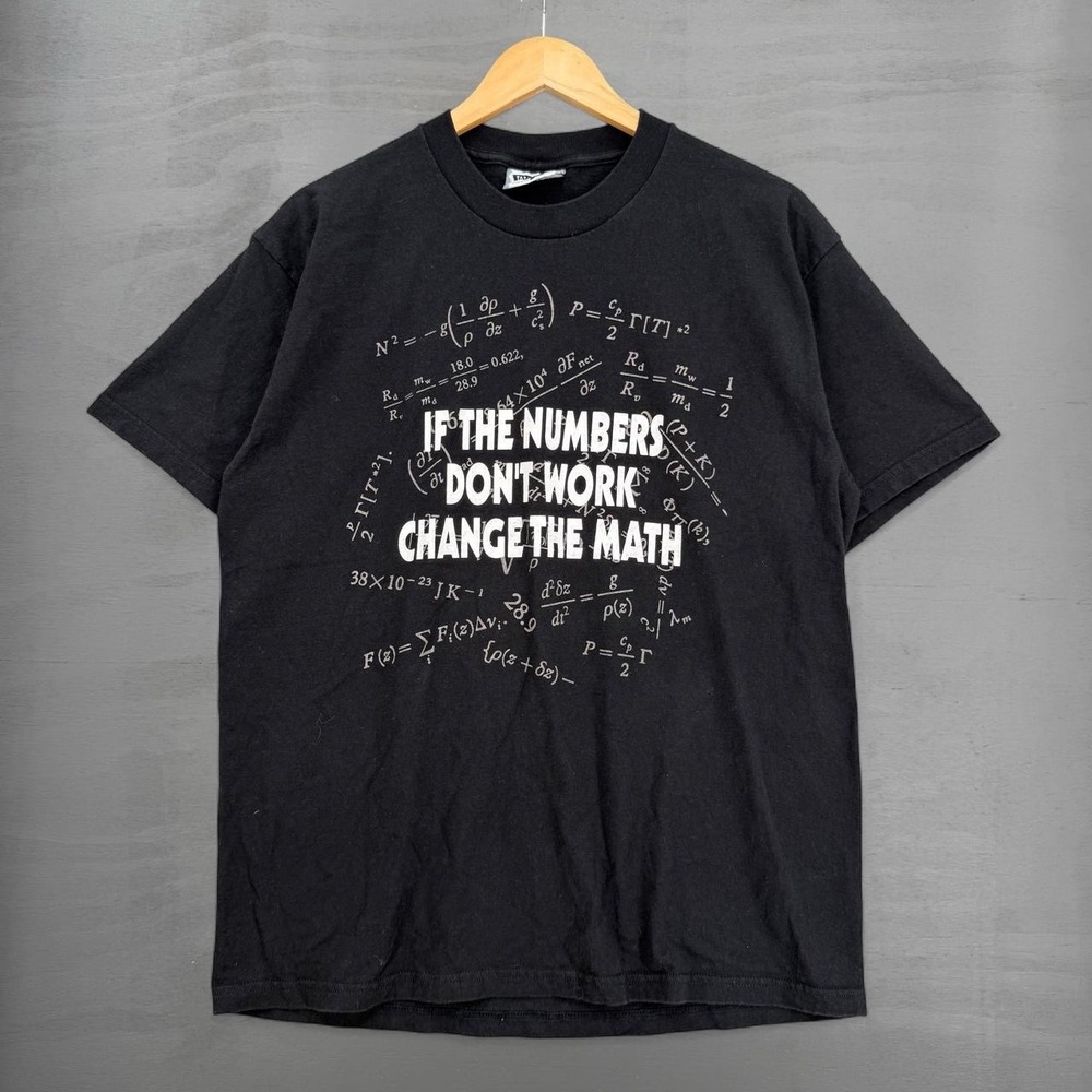 Vintage Funny Math Equations Science Humor Tee Shirt Large